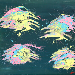 Piranhas. 50x60, Acrylic, canvas, 2019